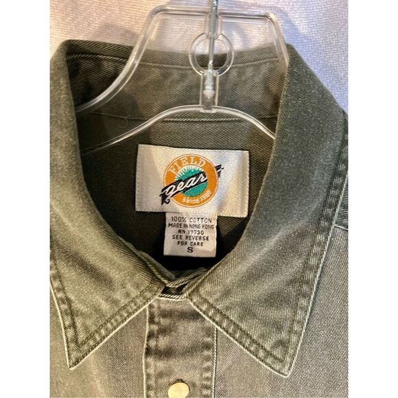 Vtg Field Gear Olive Green Canvas Button Front Long Sleeve Field Shirt Men’s S - Picture 4 of 7